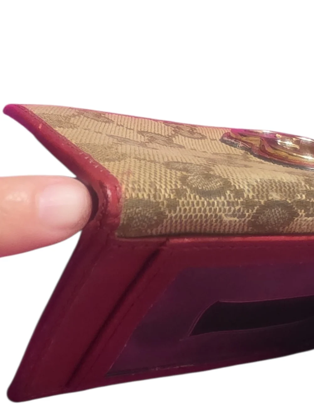 Authentic Gucci Monogram Heart Logo Wallet - Beige & Red Auth.Code:251848496085 - Picture 5 of 10